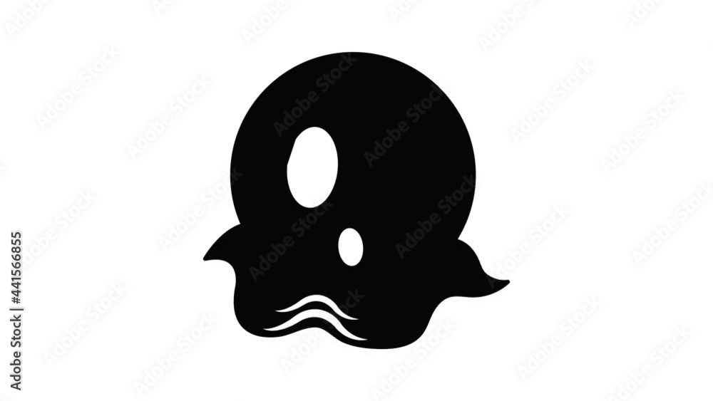 Poster ghost icon animation simple best object on white
