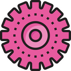  gear color outline icon