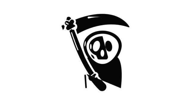 Grim reaper icon animation simple best object on white