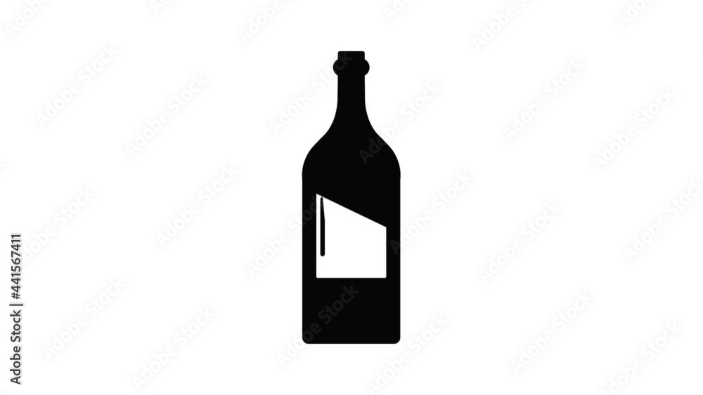 Poster empty bottle icon animation simple best object on white