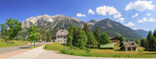 Landscape in the Dachstein mountains from Ramsau-Kulm