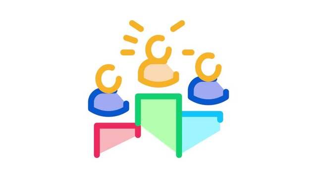 Winners Podium Human Talent animated icon on white background