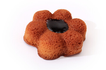 chocolate cake on a white background