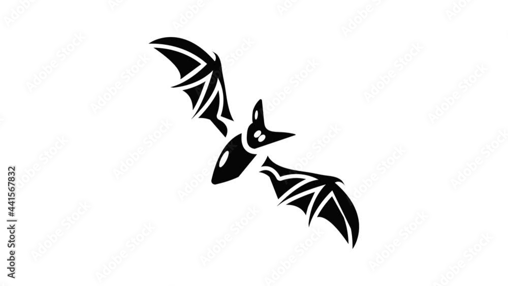 Aufkleber bat icon animation simple best object on white