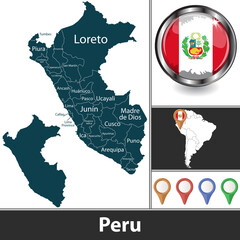 Fototapeta premium Map of Peru