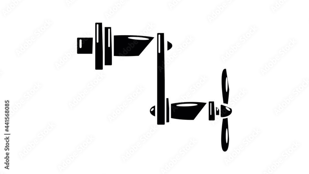 Poster rotary handle icon animation simple best object on white