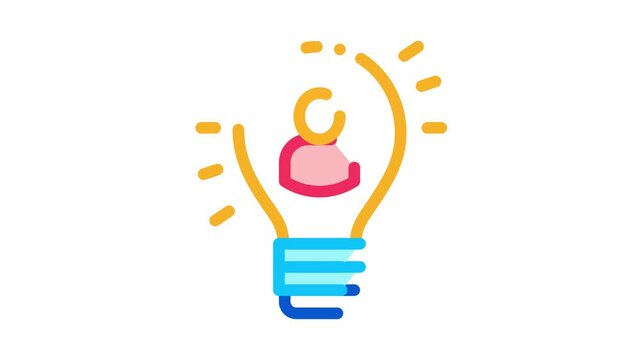 Quick Wits Human Talent animated icon on white background