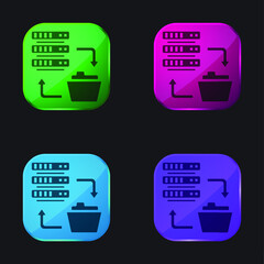 Backup four color glass button icon