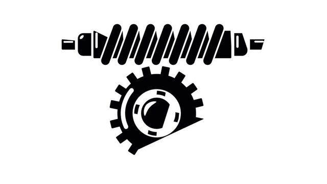 Worm gear icon animation simple best object on white