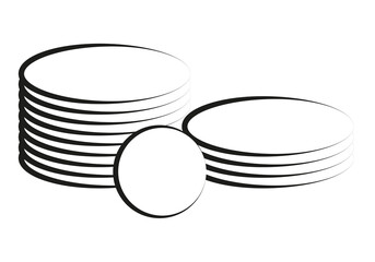 Obraz premium Icono de monedas en fondo blanco.