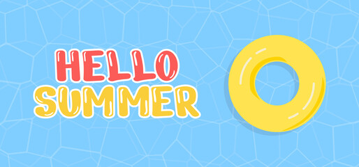 Hand draw illustration of summer greeting banner.