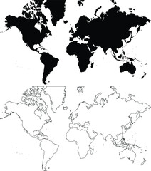 world map,Simple flat vector illustration,World Map Vector