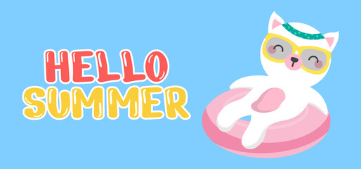 Hand draw illustration of summer greeting banner.