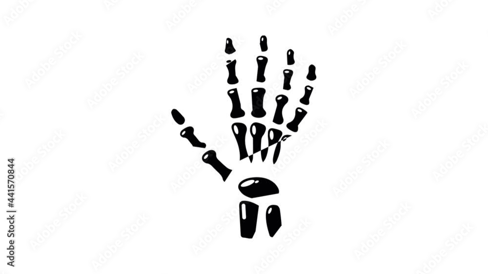 Poster inflammation of hand icon animation simple best object on white