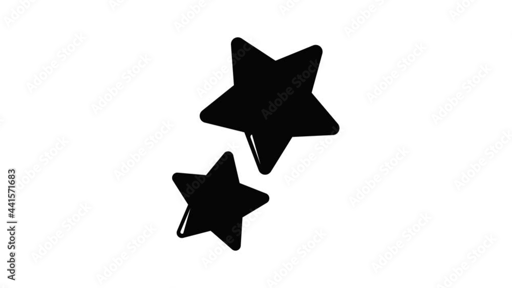 Poster stars icon animation simple best object on white