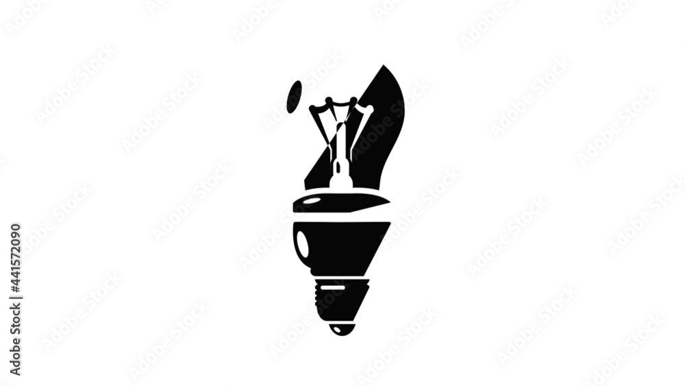 Poster bulb icon animation simple best object on white