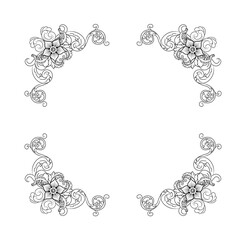 Decorative hand drawn classic vintage ornament. Retro hand drawn dividers victorian old frames. Text lines vintage border scribble dividing line elements doodle vector illustration