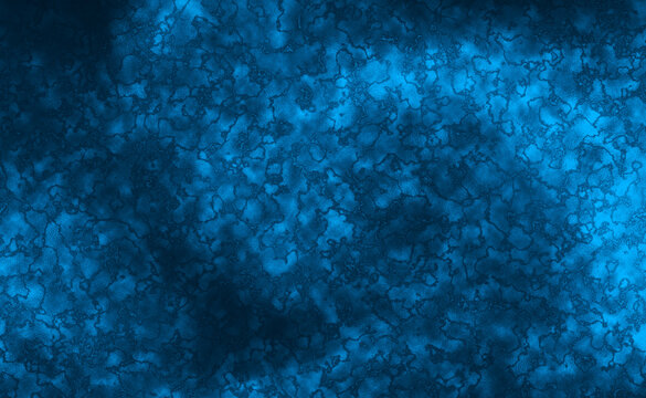 Dark blue frost background with marbled blotchy texture. Blue Frosty Background. Abstract decorative dark navy blue texture background. Abstract ice texture. Arctic ice. Freeze. frost. frozen.