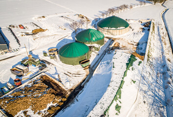 Biogasanlage auf einem landwirtschaftlichen Betrieb.. Die Anlage dient zur Energieherstellung....