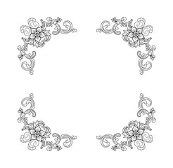 Decorative hand drawn classic vintage ornament. Retro hand drawn dividers victorian old frames. Text lines vintage border scribble dividing line elements doodle vector illustration