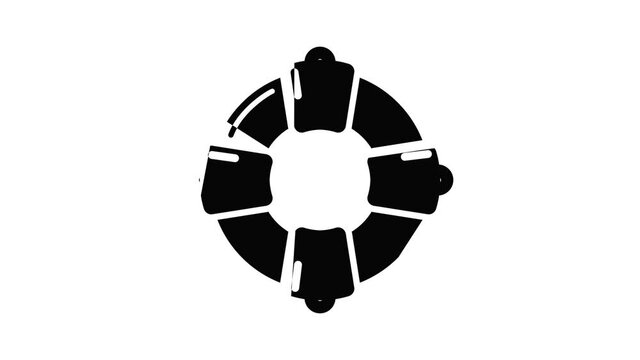 Lifebuoy icon animation simple best object on white