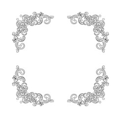 Decorative hand drawn classic vintage ornament. Retro hand drawn dividers victorian old frames. Text lines vintage border scribble dividing line elements doodle vector illustration