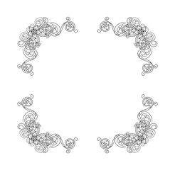 Decorative hand drawn classic vintage ornament. Retro hand drawn dividers victorian old frames. Text lines vintage border scribble dividing line elements doodle vector illustration