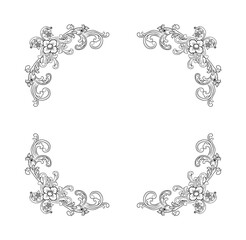 Decorative hand drawn classic vintage ornament. Retro hand drawn dividers victorian old frames. Text lines vintage border scribble dividing line elements doodle vector illustration