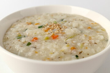 vegetable porridge on a white background