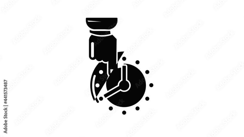Poster save time icon animation simple best object on white