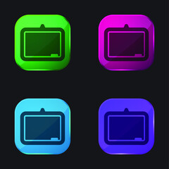 Blackboard four color glass button icon