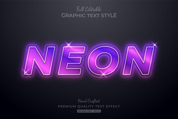 Neon Glow Purple Editable Text Effect Font Style