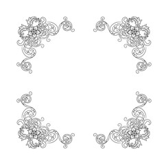 Decorative hand drawn classic vintage ornament Text Separator. Retro hand drawn text dividers victorian old frames. Text lines vintage border scribble dividing line elements doodle vector illustration