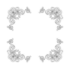 Decorative hand drawn classic vintage ornament Text Separator. Retro hand drawn text dividers victorian old frames. Text lines vintage border scribble dividing line elements doodle vector illustration