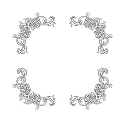 Decorative hand drawn classic vintage ornament Text Separator. Retro hand drawn text dividers victorian old frames. Text lines vintage border scribble dividing line elements doodle vector illustration