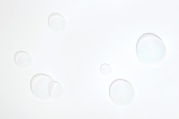 A hemisphere of a transparent soap bubbles on white background. Mockup for the presentation of...