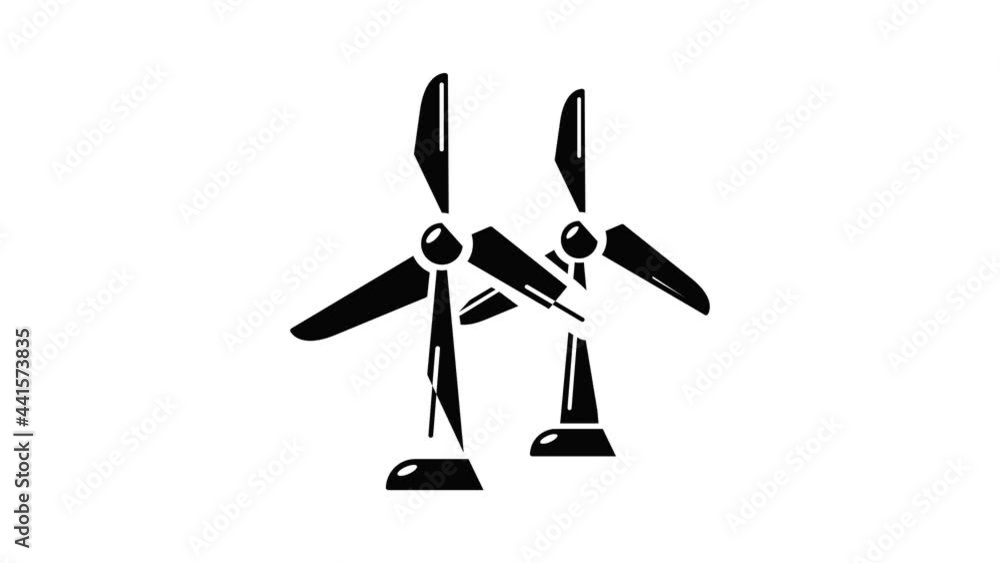 Poster wind station icon animation simple best object on white