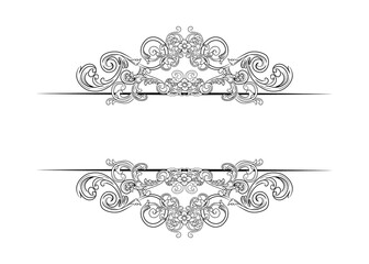 Decorative hand drawn classic vintage ornament Text Separator. Retro hand drawn text dividers victorian old frames. Text lines vintage border scribble dividing line elements doodle vector illustration