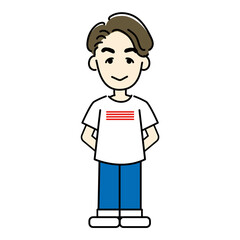 シンプルでゆるい男性の全身イラスト
