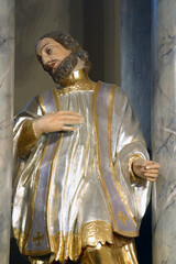 Obraz premium St. Francis Xavier, statue on the altar of Our Lady of Sorrows in the parish church of St. George in Gornja Stubica, Croatia