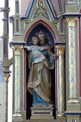 St. Joseph's statue at Our Lady's altar at St. Roch Church in Luka, Croatia