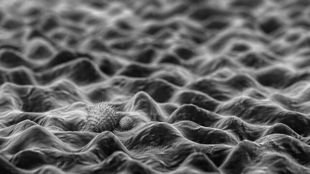 Microscopic view detail of a virus.