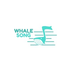 Whale animal Song Harmony music Blue logo concept design illustration