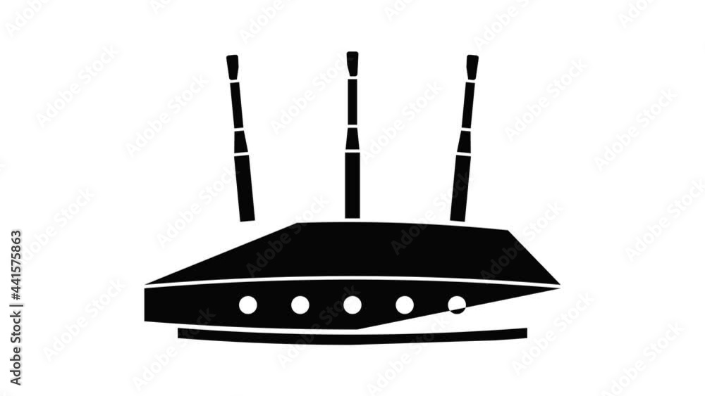 Poster router icon animation simple best object on white