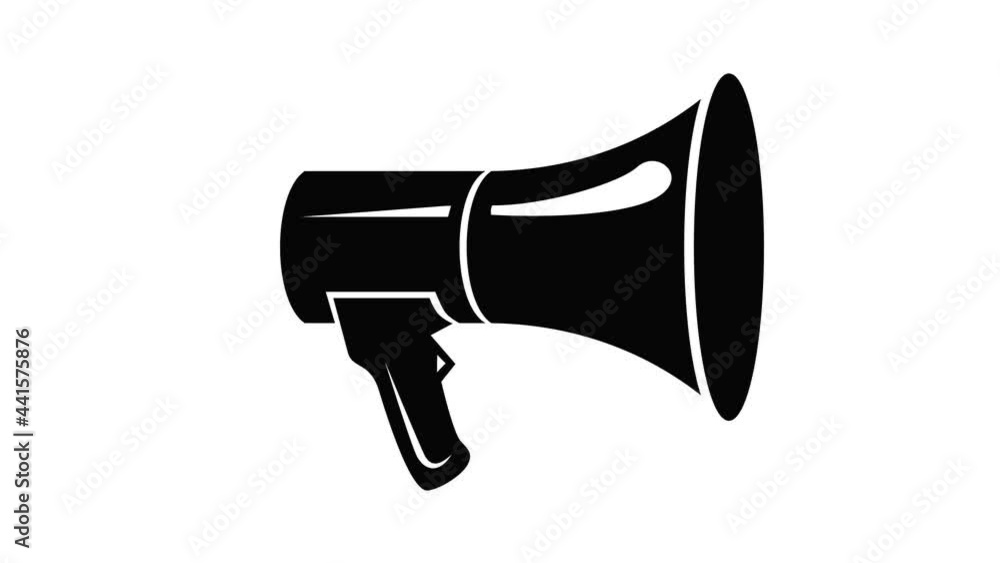 Aufkleber megaphone icon animation simple best object on white