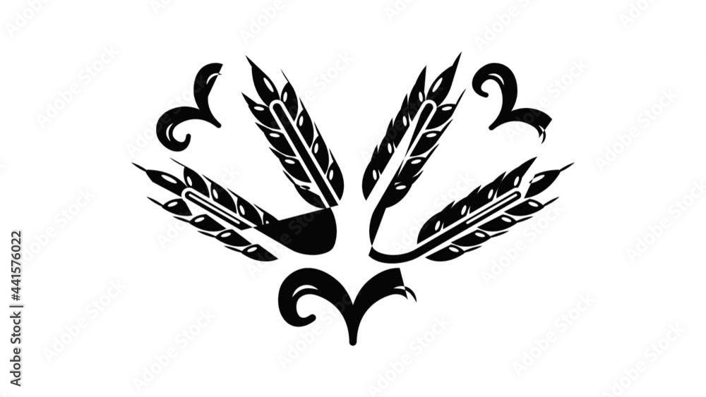 Poster filling wheat icon animation simple best object on white