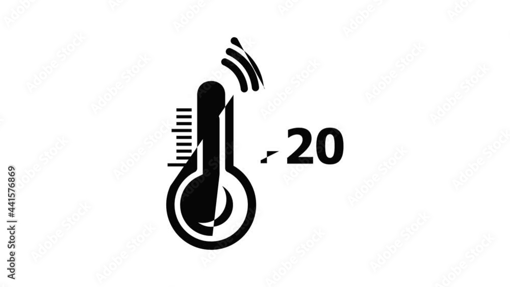 Poster thermometer icon animation simple best object on white