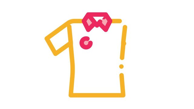 Cricket T-Shirt Icon Animation. color Cricket T-Shirt animated icon on white background