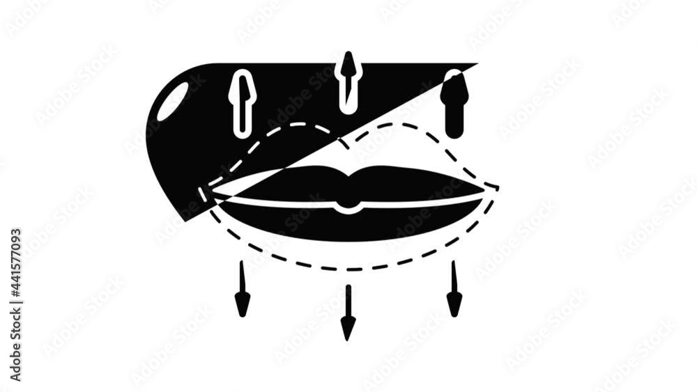 Aufkleber lip augmentation icon animation simple best object on white