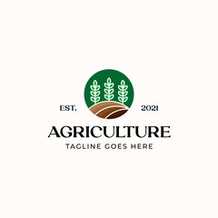 Leaf Agriculture Logo Template Isolated in White Background